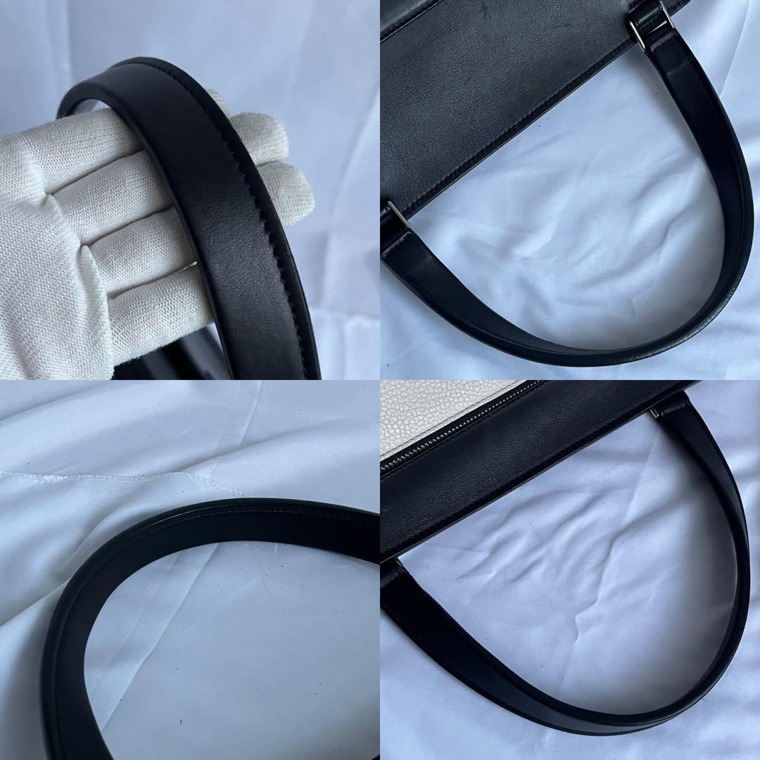 ✨極美品✨　CELINE エッジ　ハンドバッグ　バイカラー　レザー　ブラック