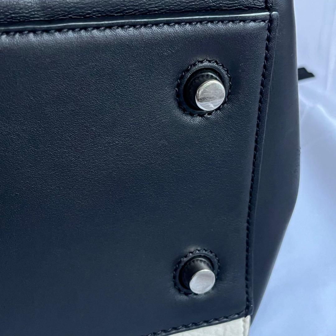 ✨極美品✨　CELINE エッジ　ハンドバッグ　バイカラー　レザー　ブラック