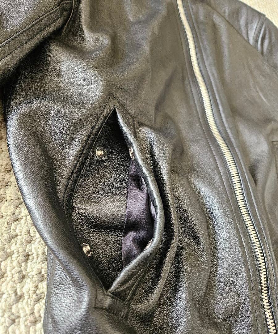 DOLCE&GABBANA ジップアップレザー ボンバージャケット 48