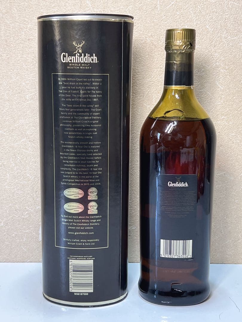 Glenfiddich 18年 シングルモルトウイスキー1.0 Litre未開封