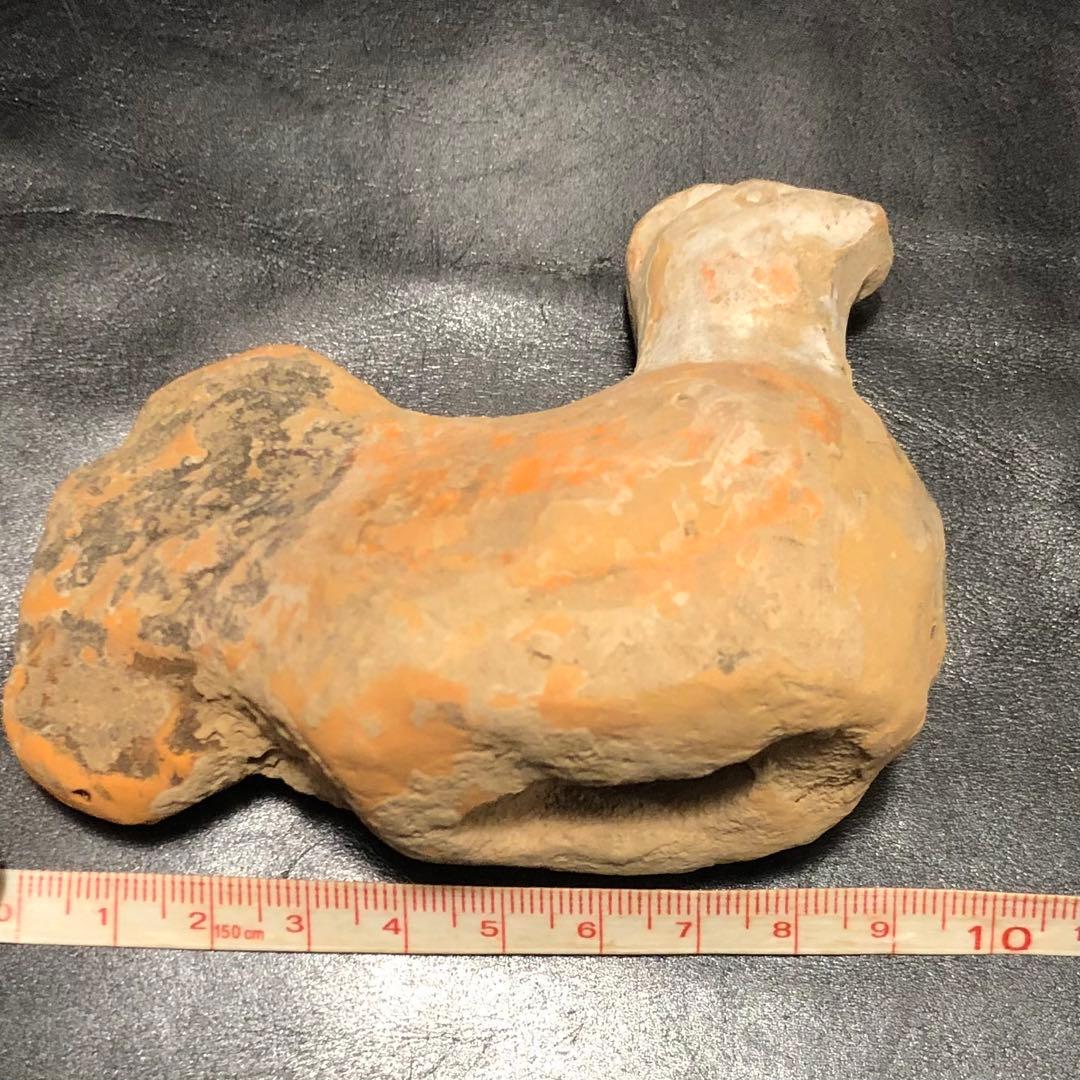 ◼️蔵から中国古銭と一緒の箱から出てきた5体の内の1体　鶏ニワトリ中国古美術土器