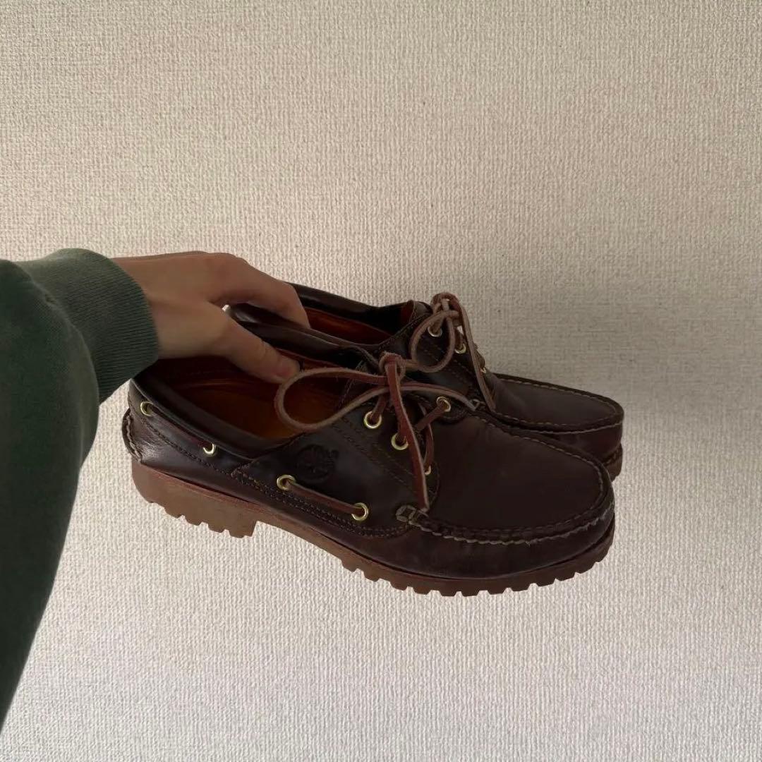 Timberland ダークブラウン モカシン　デッキシューズ　革靴　レザー