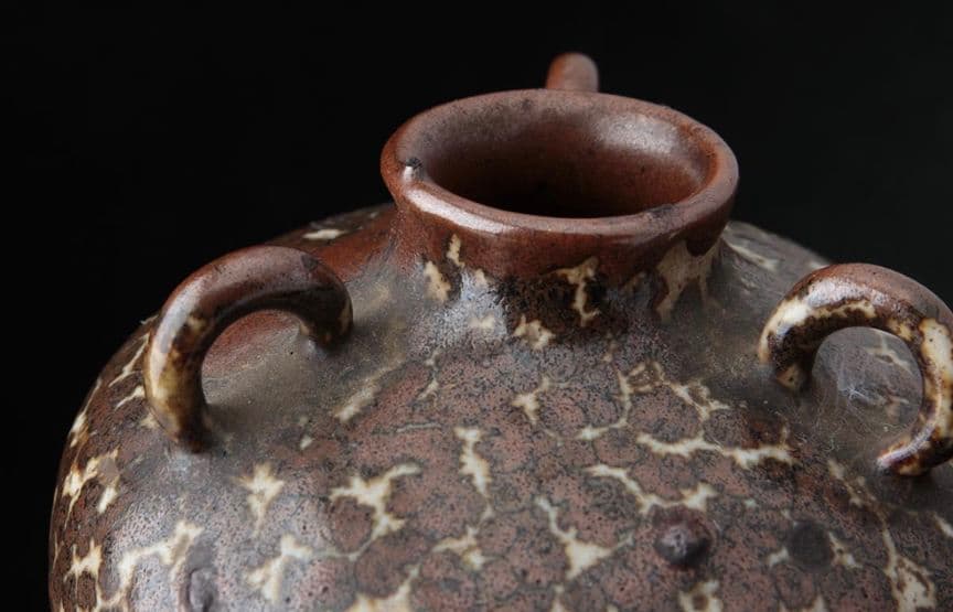 【古陶磁】吉州窯系 斑褐釉三耳小壷・褐釉斑三系小罐 中国古陶磁　中国美術