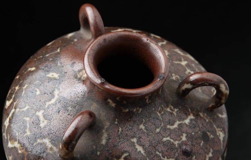 【古陶磁】吉州窯系 斑褐釉三耳小壷・褐釉斑三系小罐 中国古陶磁　中国美術