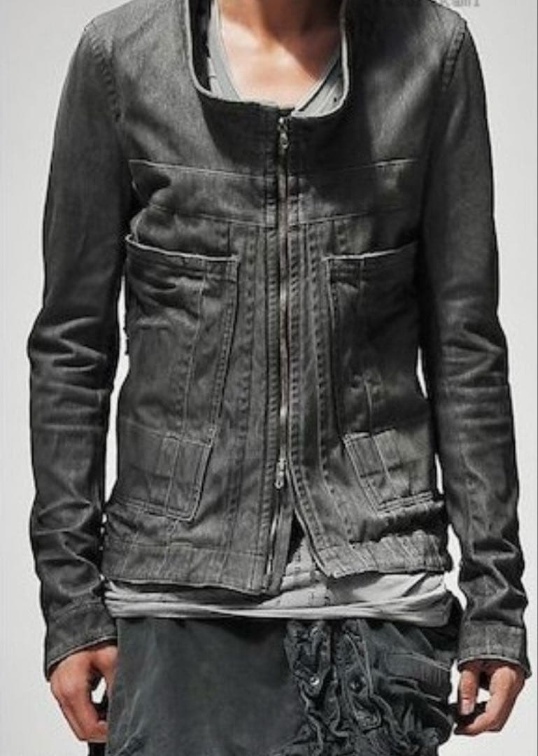 julius ユリウス　コーティング　ニットデニム　ジャケット　bk1