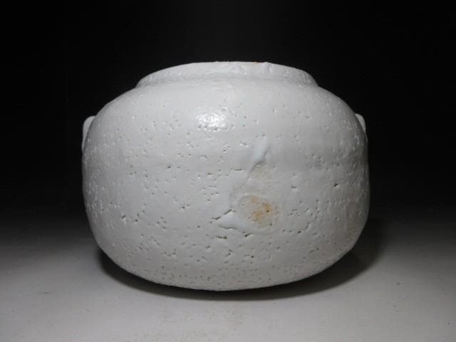 人間国宝 荒川豊蔵 志野 水指（共蓋付き）／共箱 共布／絵志野