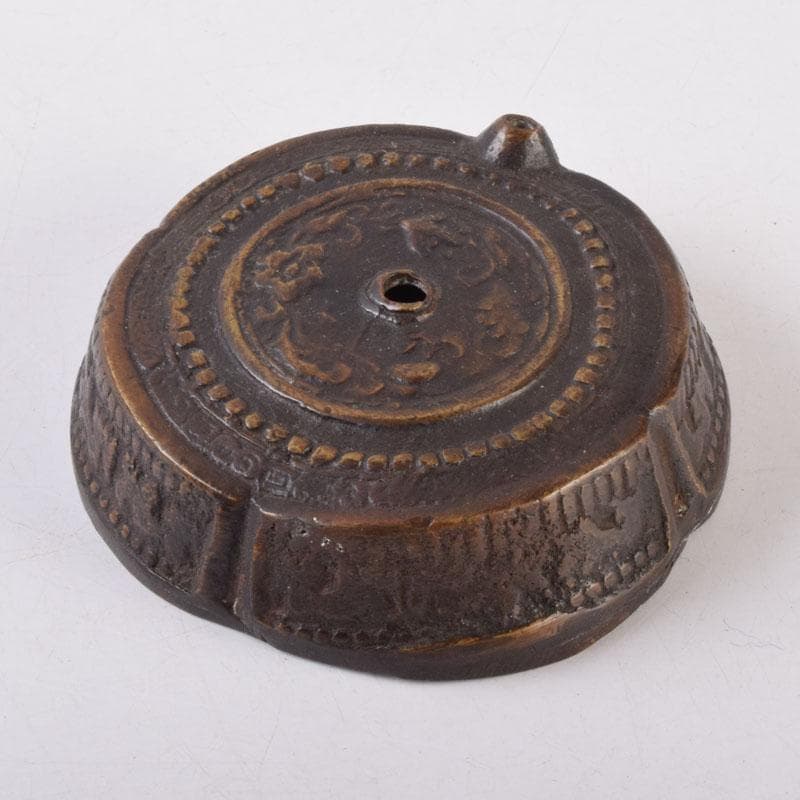 中国　古銅宣徳銅　唐草彫　水滴　時代箱　C　8473
