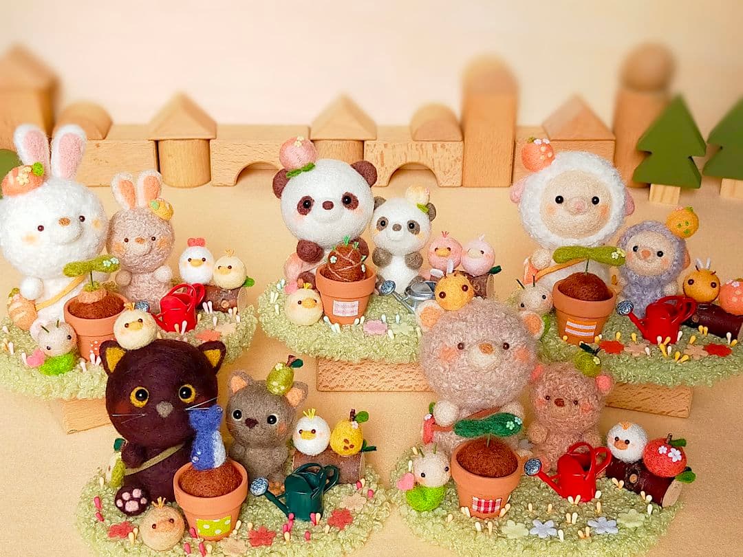 ✿羊毛フェルト✿くま✿種を植えました✿