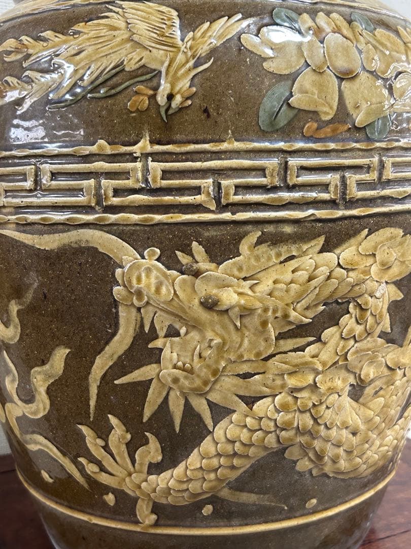 中国　龍紋大瓶　アンティーク　送料込み0912