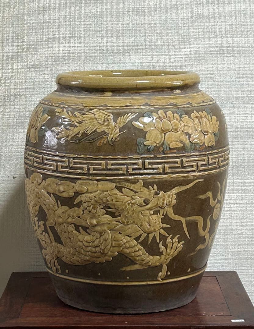 中国　龍紋大瓶　アンティーク　送料込み0912