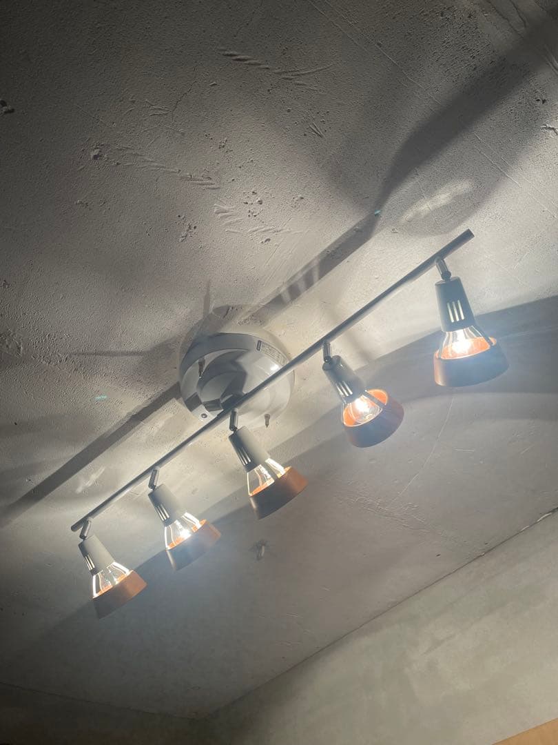 アートワークスタジオ0321 5連　照明　スポットライト　ホワイト＋木製カバー