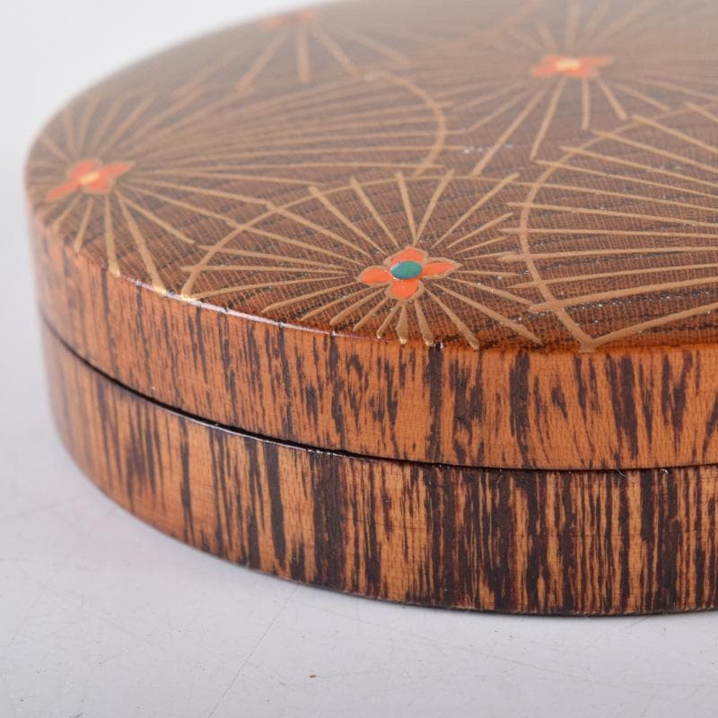 茶道具　蒔絵師　中林貴山作　傘寿蒔絵　香合　共箱　V　8124