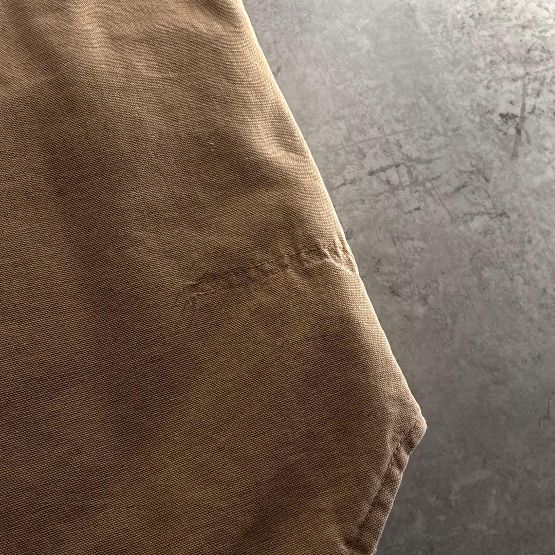 80's■USA製■carhartt 【L】ダックベスト 腰ゴム ベージュ
