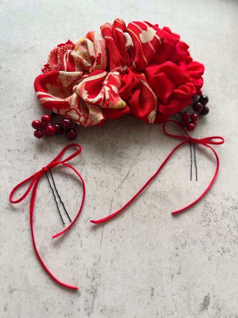 ゆ*う様 七五三　七五三髪飾り　ヘッドドレス　着物髪飾り　リメイク髪飾り　018