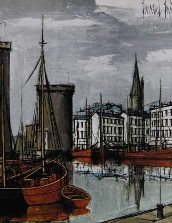 ベルナール・ビュッフェ「La Rochelle」希少画集の額装画、人気作品