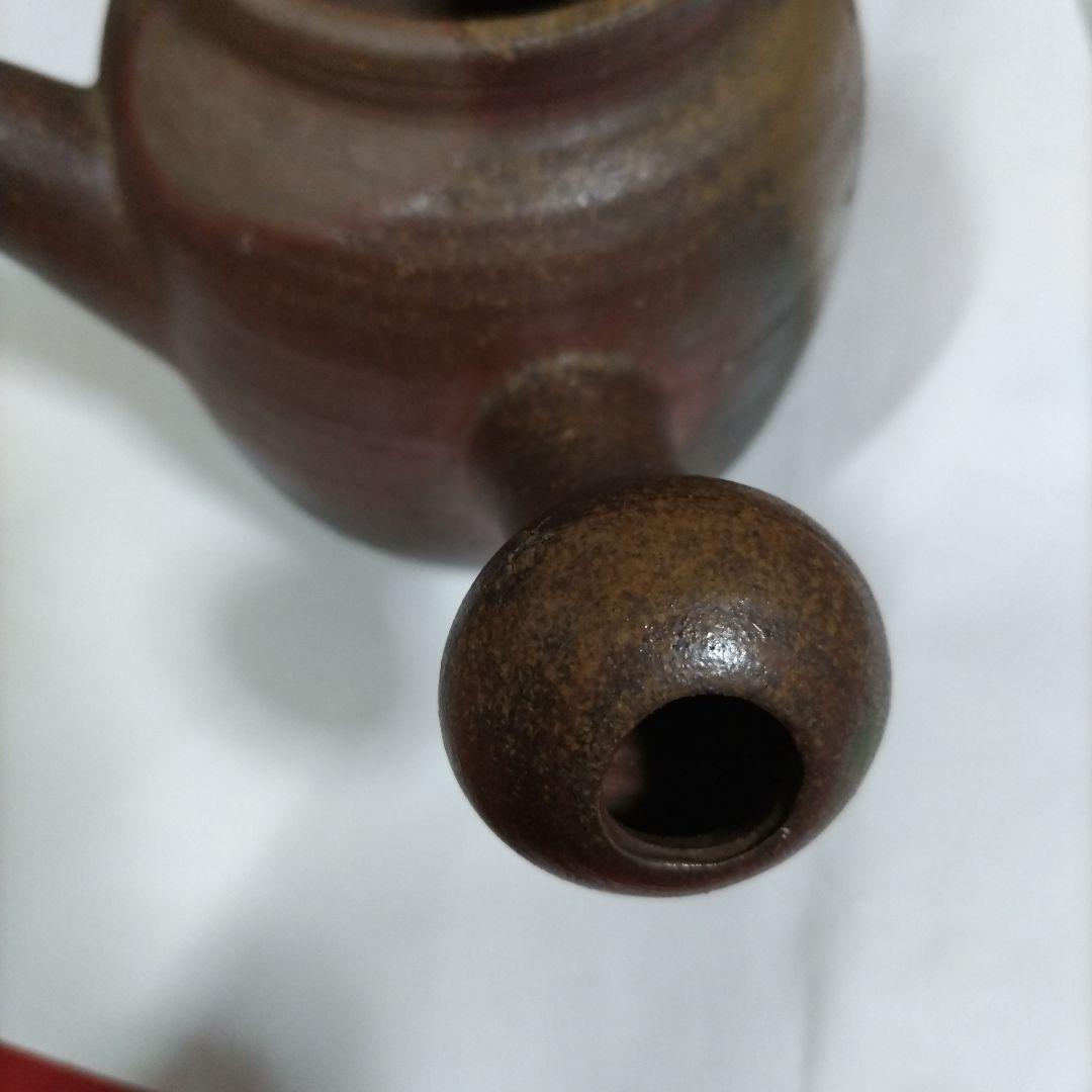 備前焼きの大きな横手急須 榊原芳山