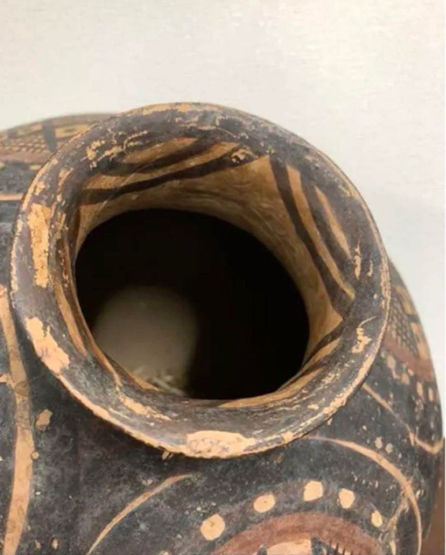 大彩陶 【中国彩陶双耳大壷 土器/出土品】紀元前五千年 【馬家文化 】Y06