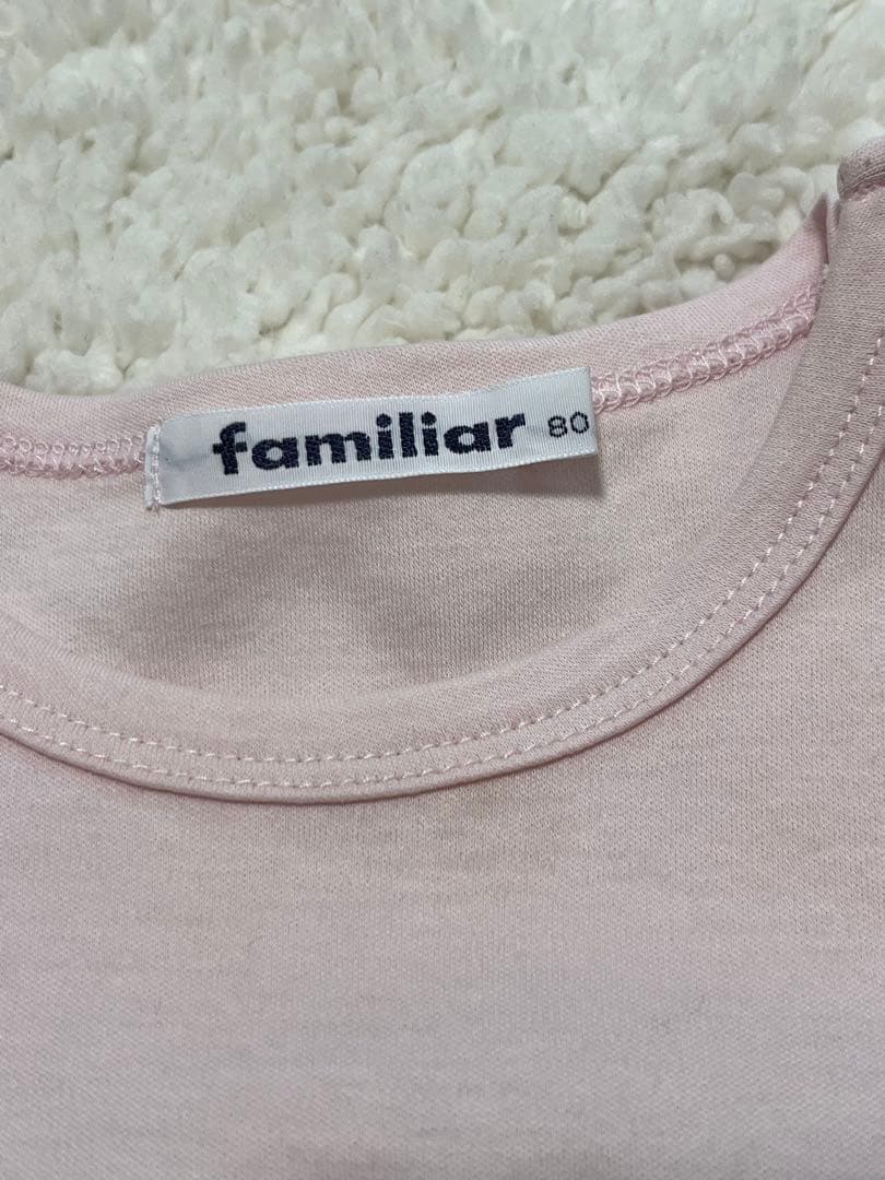 familiar ピンクTシャツ 列車デザイン 80センチ