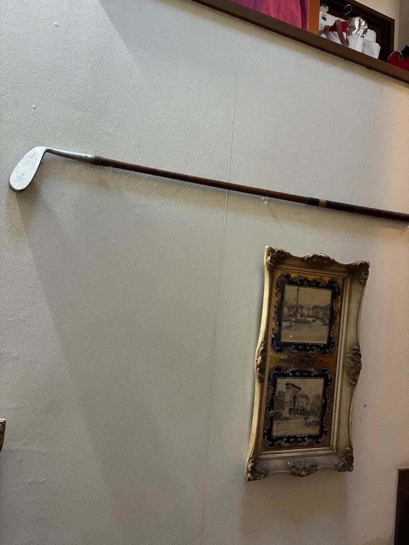 アンティーク　木製　ゴルフ　クラブ　ヒッコリー　アイアン　③ 100年　アメリカ