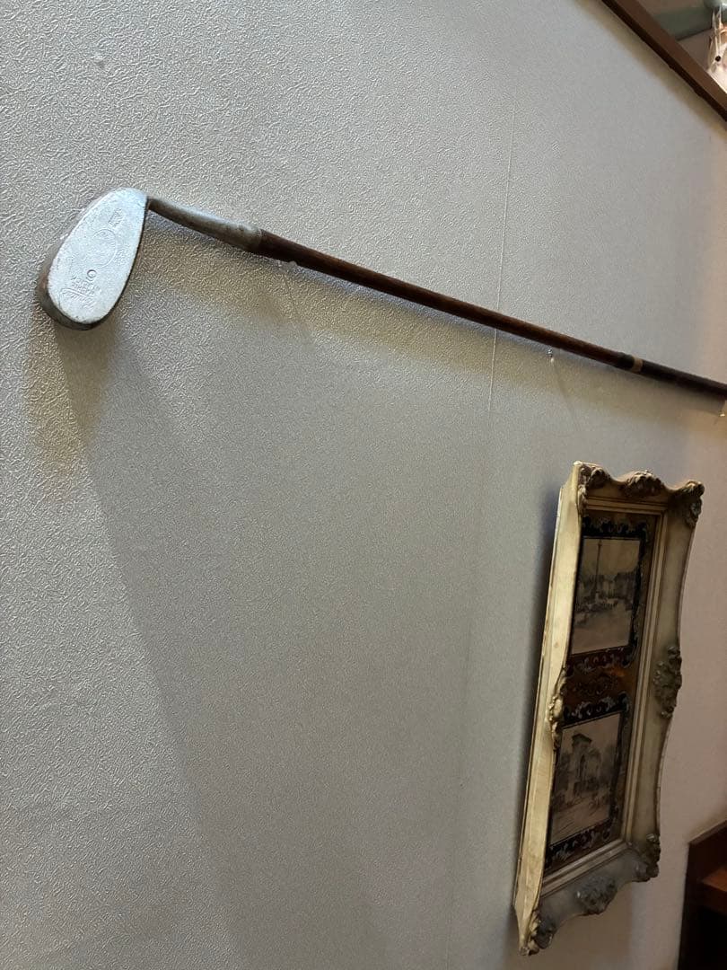 アンティーク　木製　ゴルフ　クラブ　ヒッコリー　アイアン　③ 100年　アメリカ