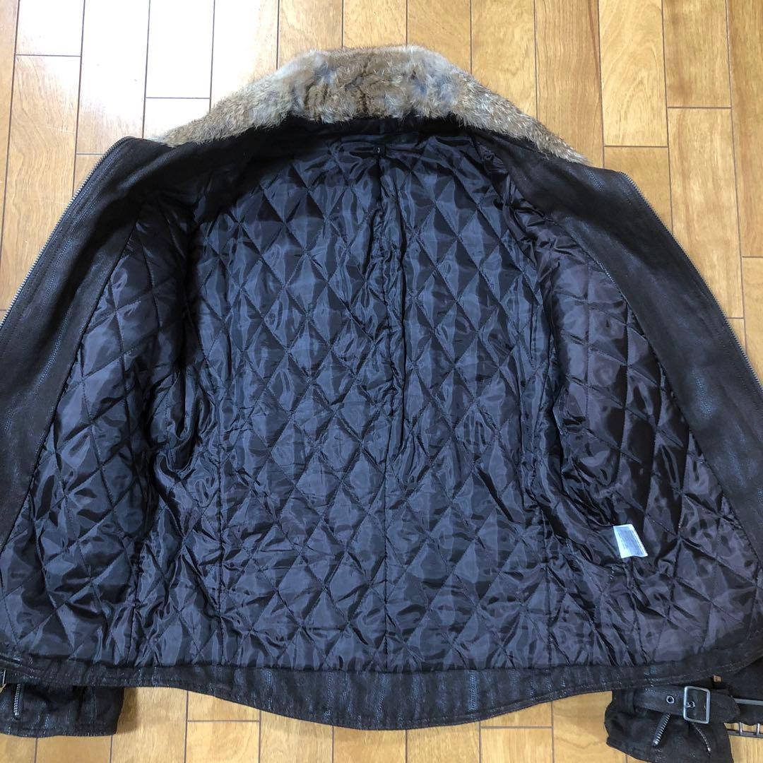 ♠️SCHLUSSEL♠️フェイクスエードライダースジャケット⭐️裏地中綿キルティング