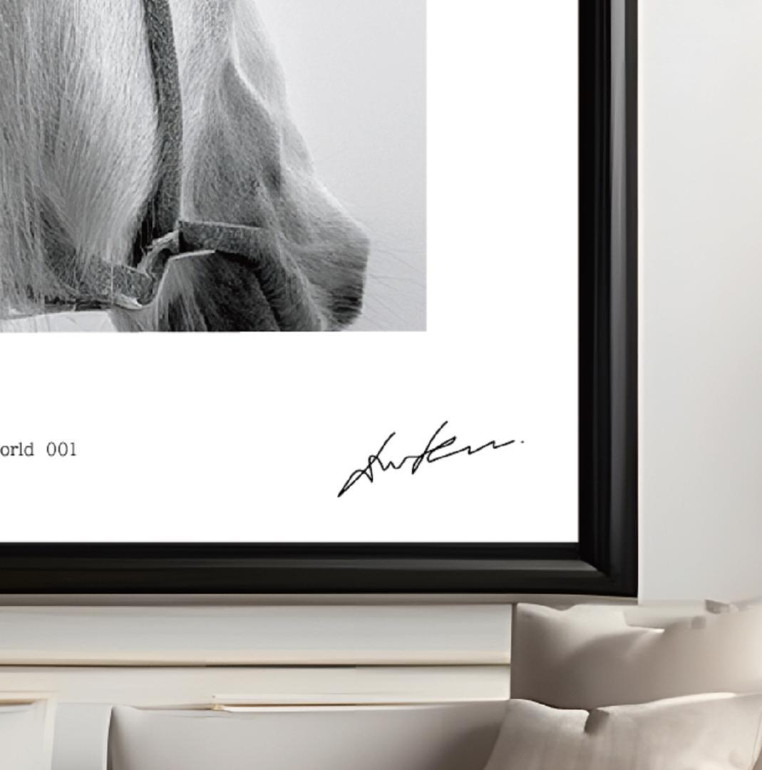 白馬／完全オリジナル・絵画のようなアートポスター　400×500