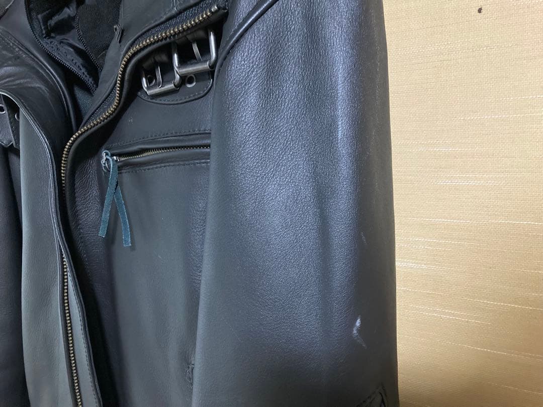 LiugooLeathers 革ジャン レザージャケット 着脱インナー XL