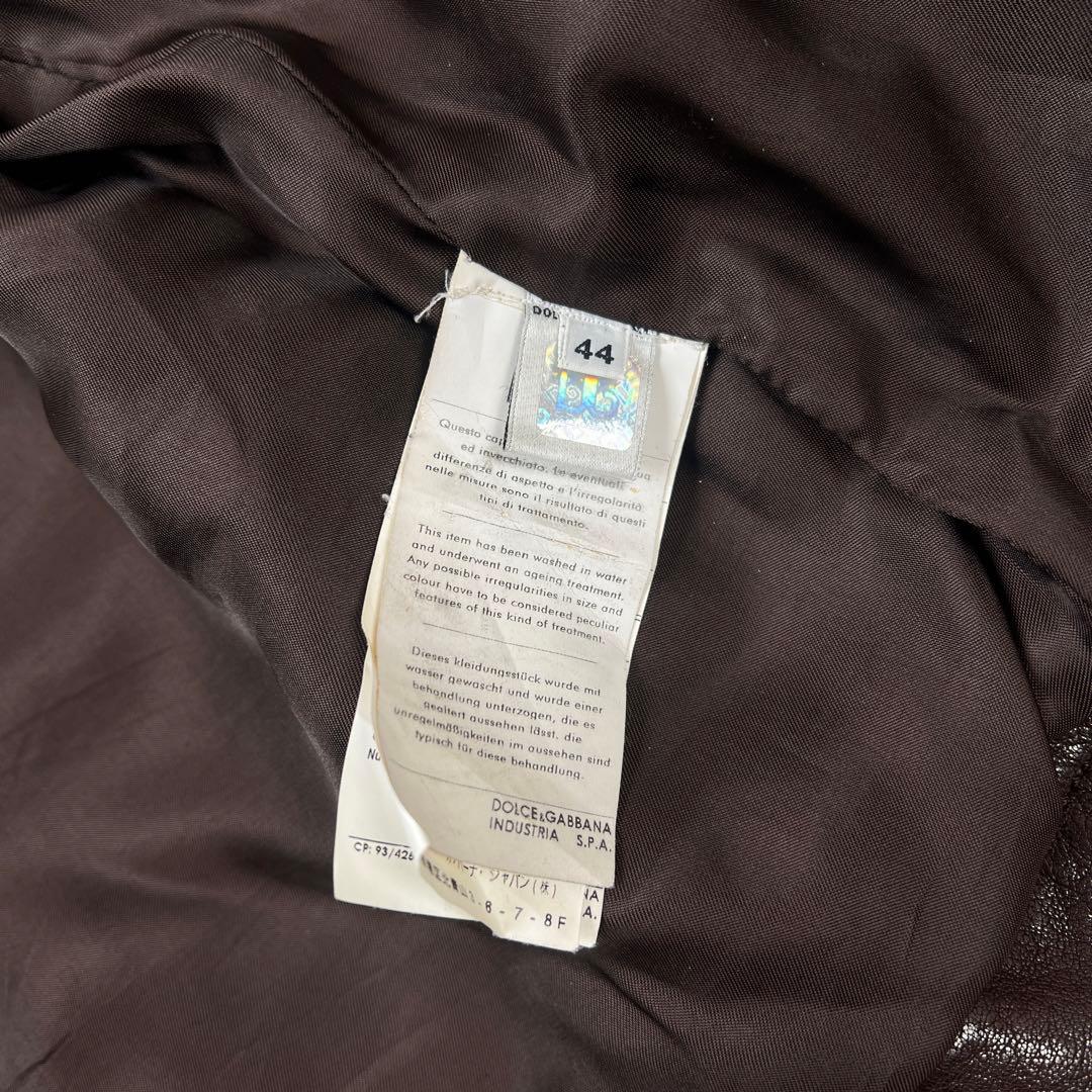 ジャケット・アウター DOLCE&GABBANA leather jacket brown D&G