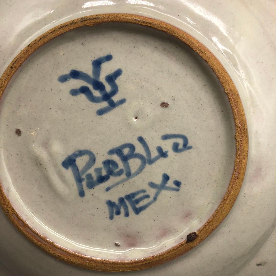 メキシコプエブラタラベラ焼ビンテージ陶器伝統工芸鳥バードお皿プレート24cm5枚