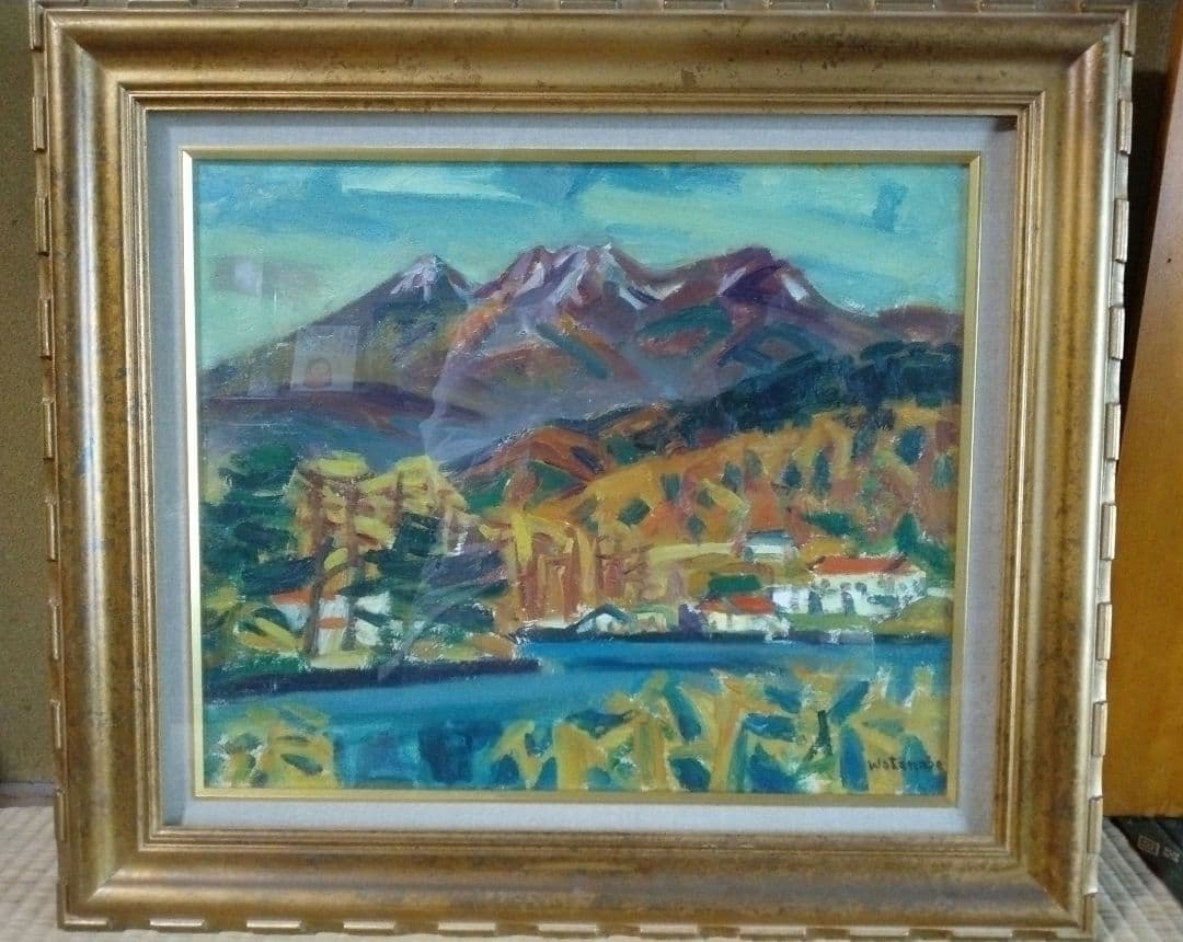 信州 松原湖から八ヶ岳を望む 渡辺啓輔 油彩画