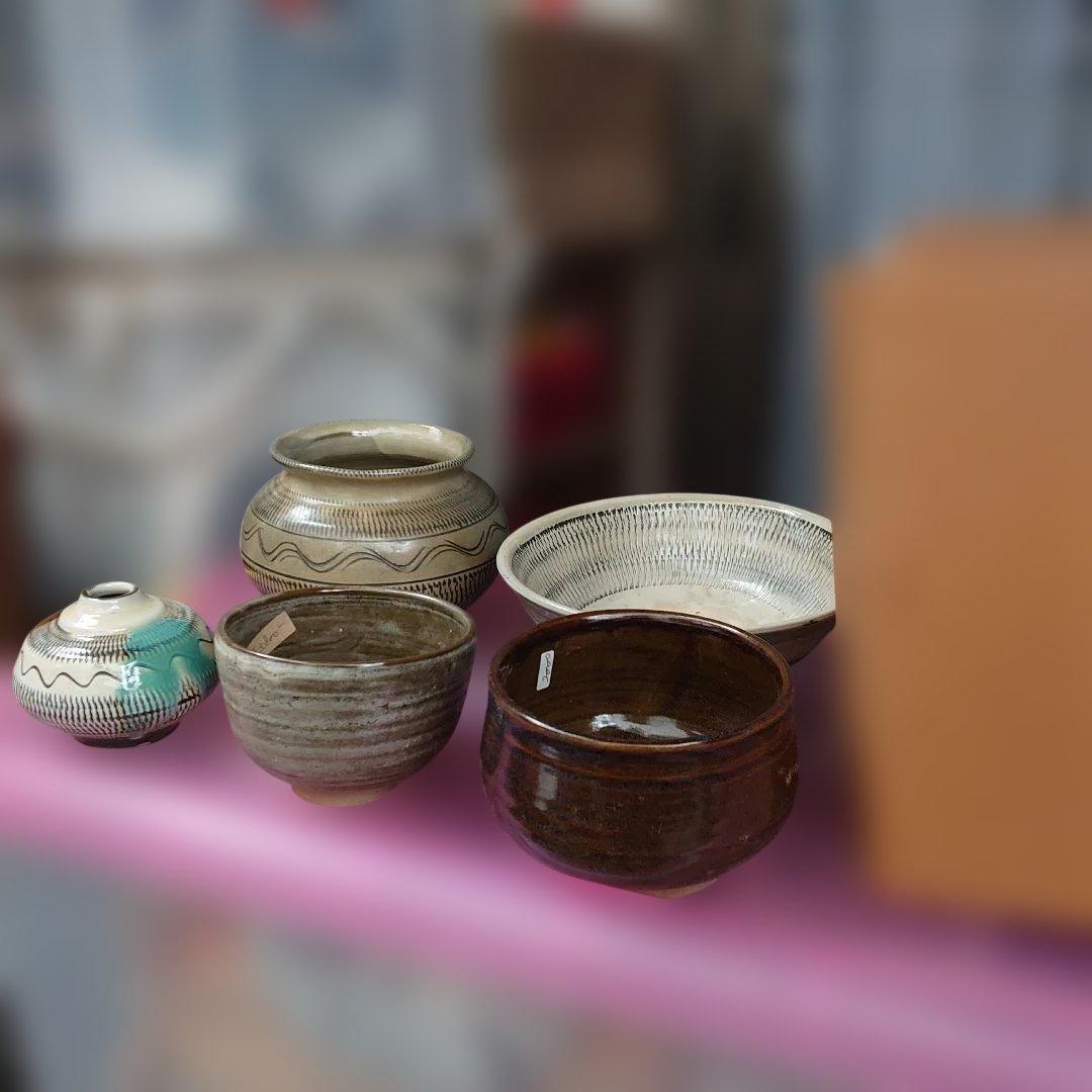 旧い？ 小鹿田焼/おんた焼 茶碗や、壺(花器)など11点