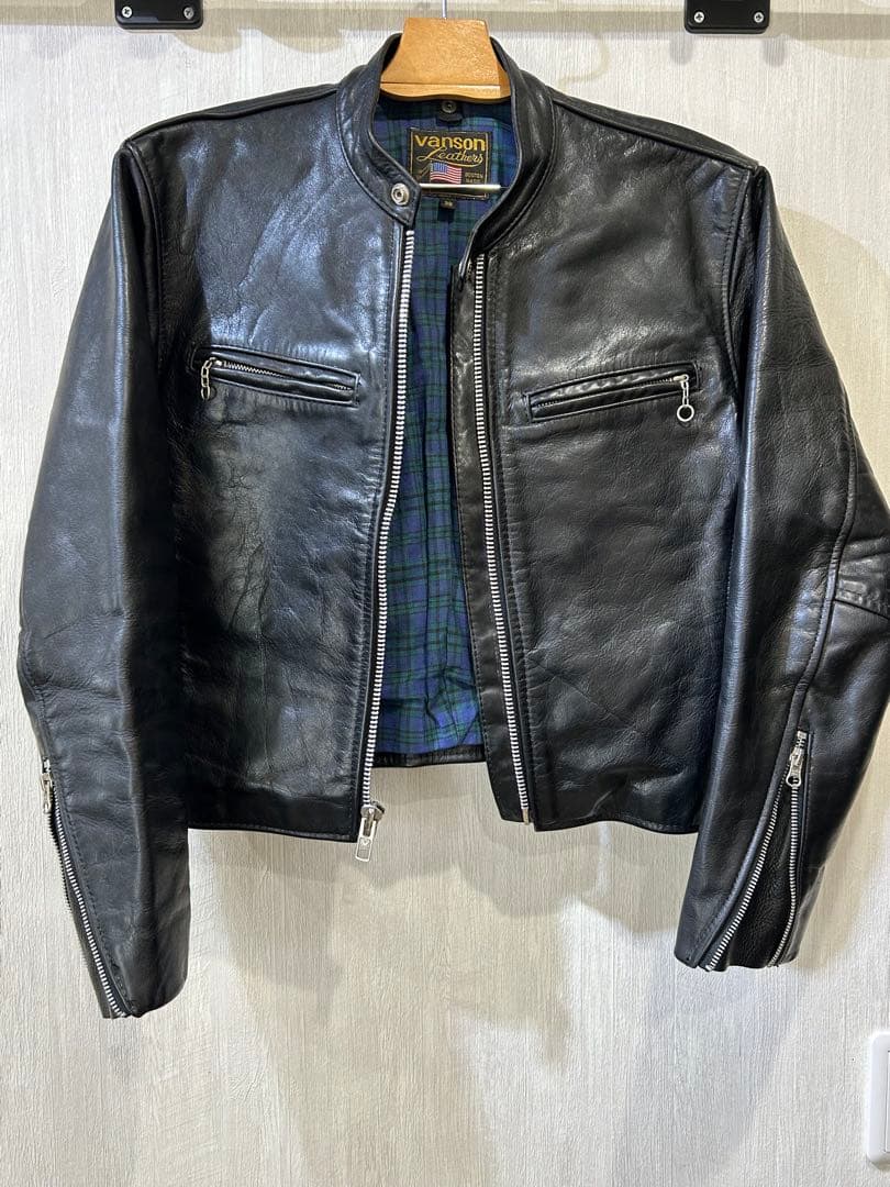 Vansonブラック レザー シングルライダース　 コメットCOMETサイズ38