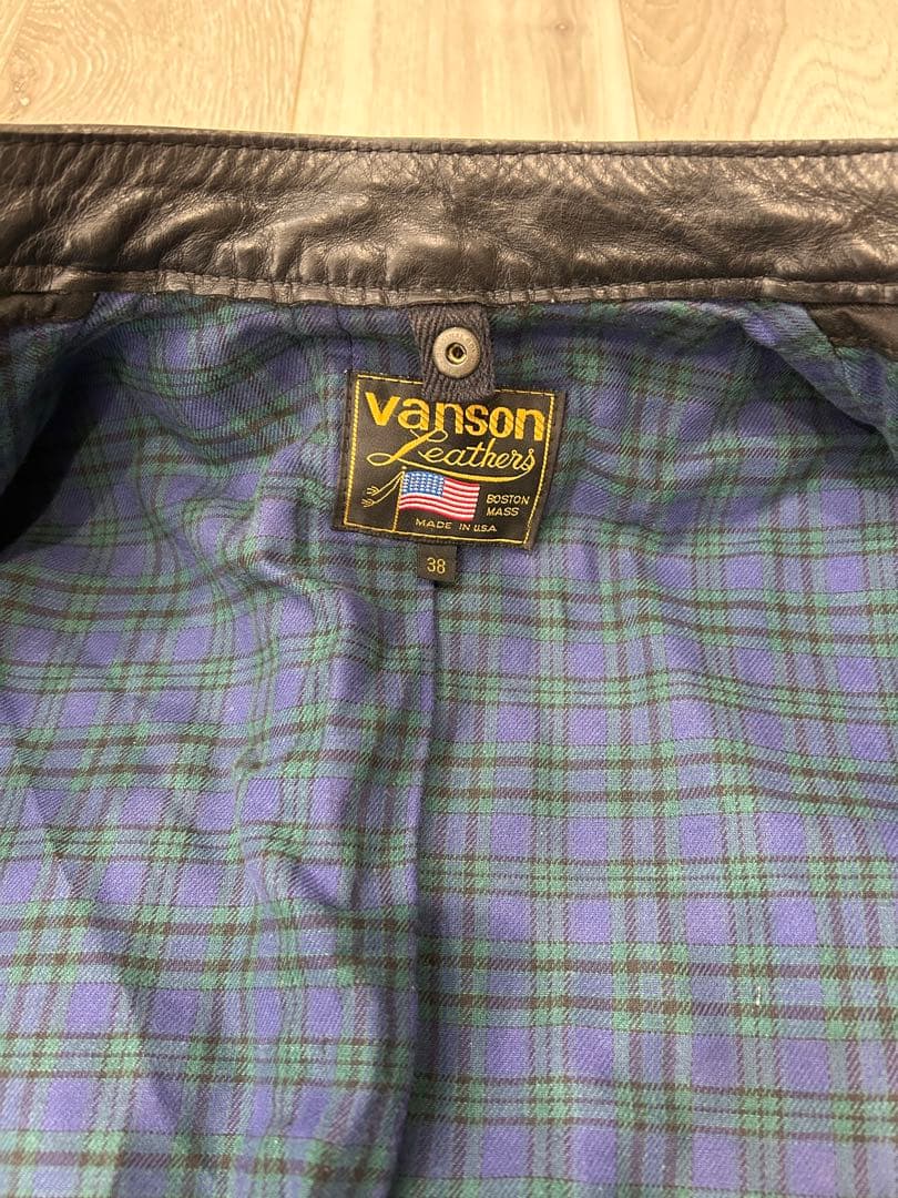 Vansonブラック レザー シングルライダース　 コメットCOMETサイズ38