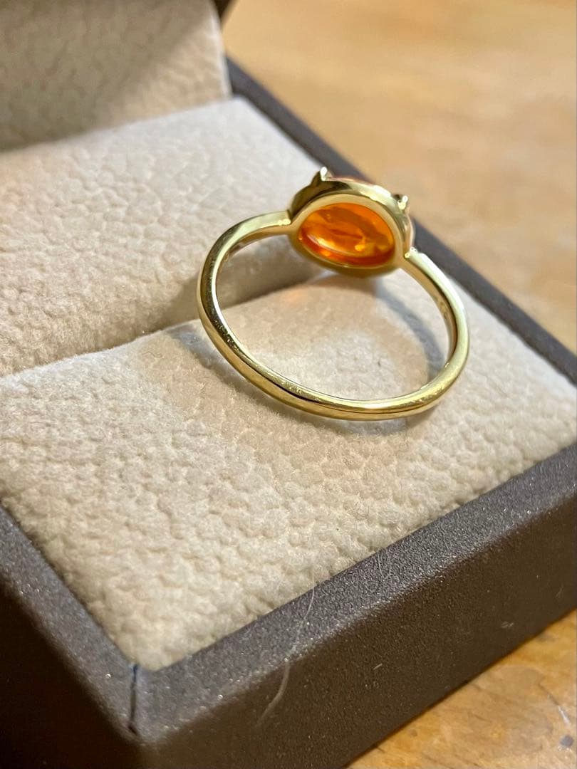 無*き様 K18＊ルシェル＊燃えるようなファイアーオパールリングてす