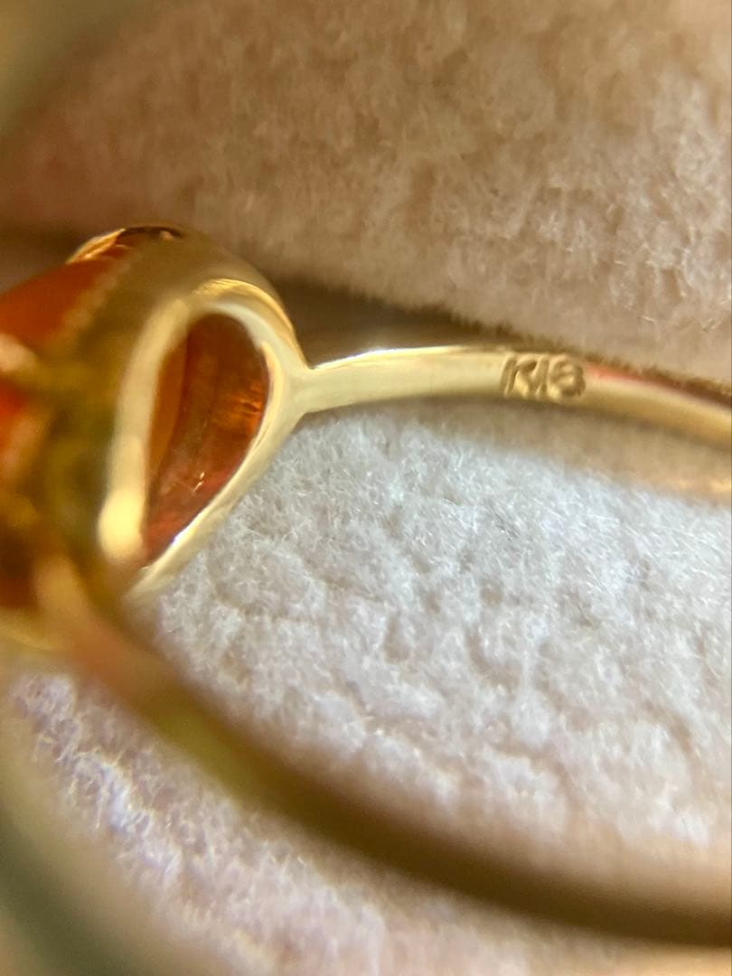 無*き様 K18＊ルシェル＊燃えるようなファイアーオパールリングてす