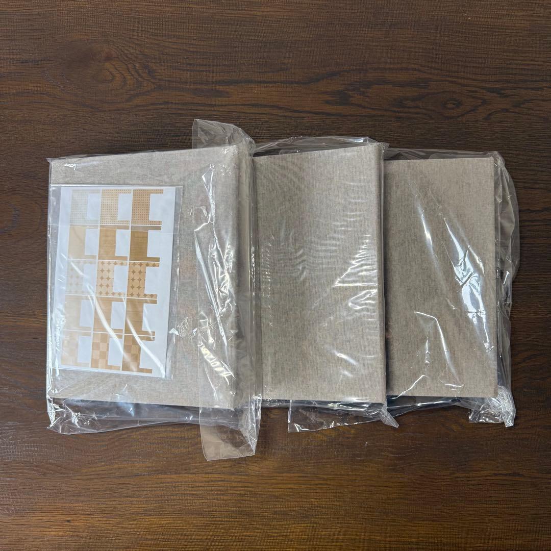 新品　ベルメゾン　生地張り表紙の400枚収納写真アルバム 【縦収納】　3冊セット