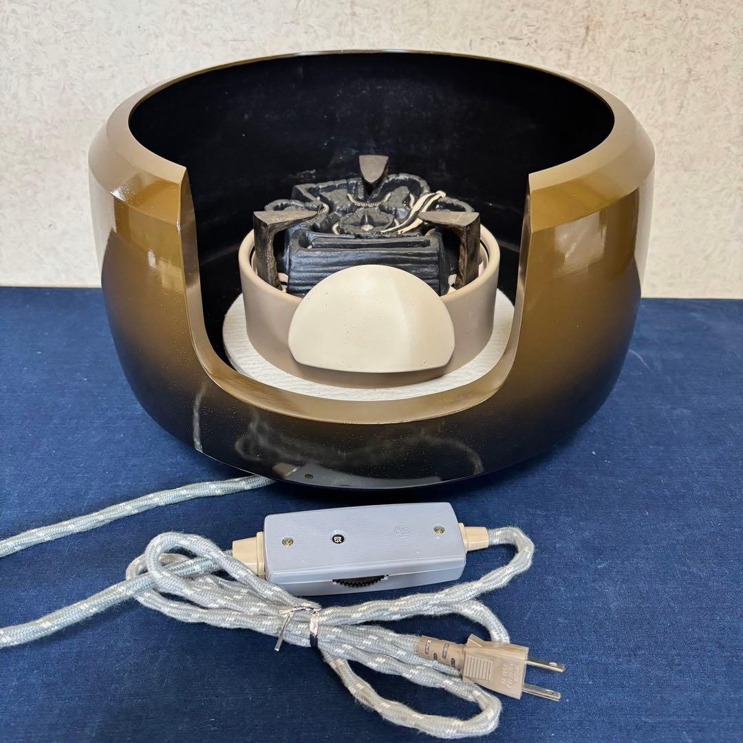 未使用 風炉 電熱器 茶釜 野々田製面取風炉 志きの糸目筒釜 敷板 茶道具