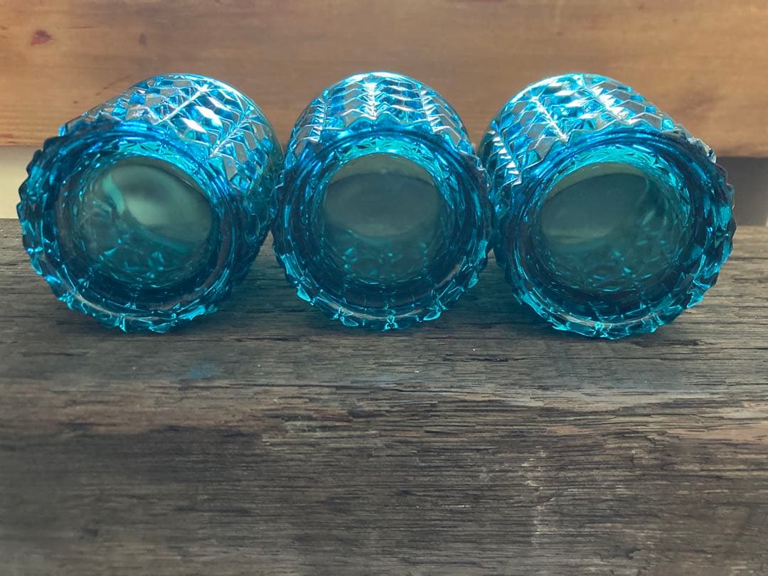 アンティーク ビンテージ 切子 カットガラス グラス 3個セット