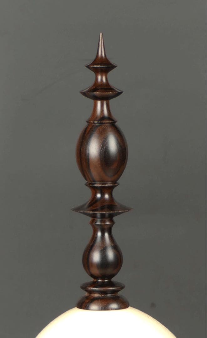 【オストリッチ・エッグ飾り】 黒檀製スタンド　理科系　ダークアカデミア