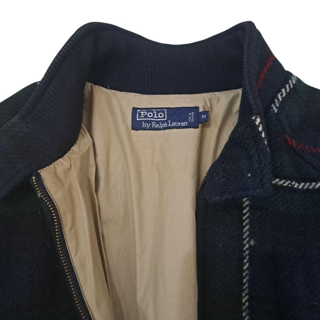 訳あり特価 ポロラルフローレン タータンチェック ウール ハリントンジャケット