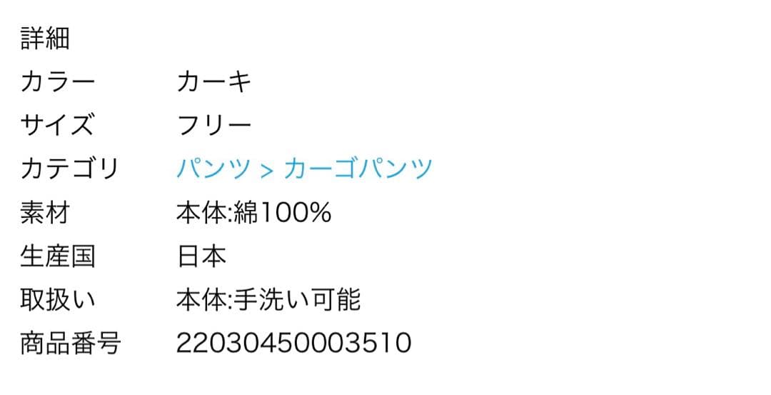 【TICCA/ティッカ】 CARGO PANT