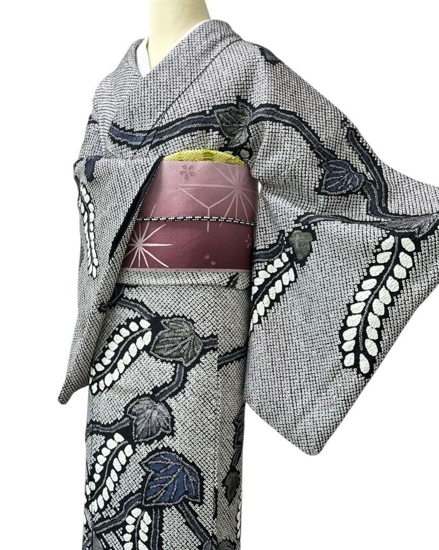 A159愛華 訪問着　総絞り　辻ヶ花　正絹　フォーマル　美品身丈166cm