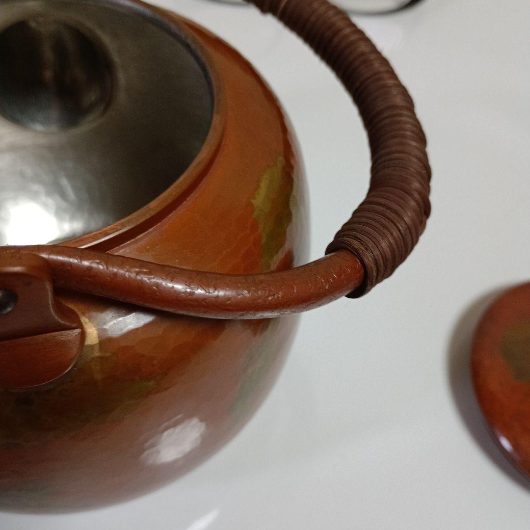 島倉堂　銅製　鎚起銅器　湯沸　茶器　急須　煮色