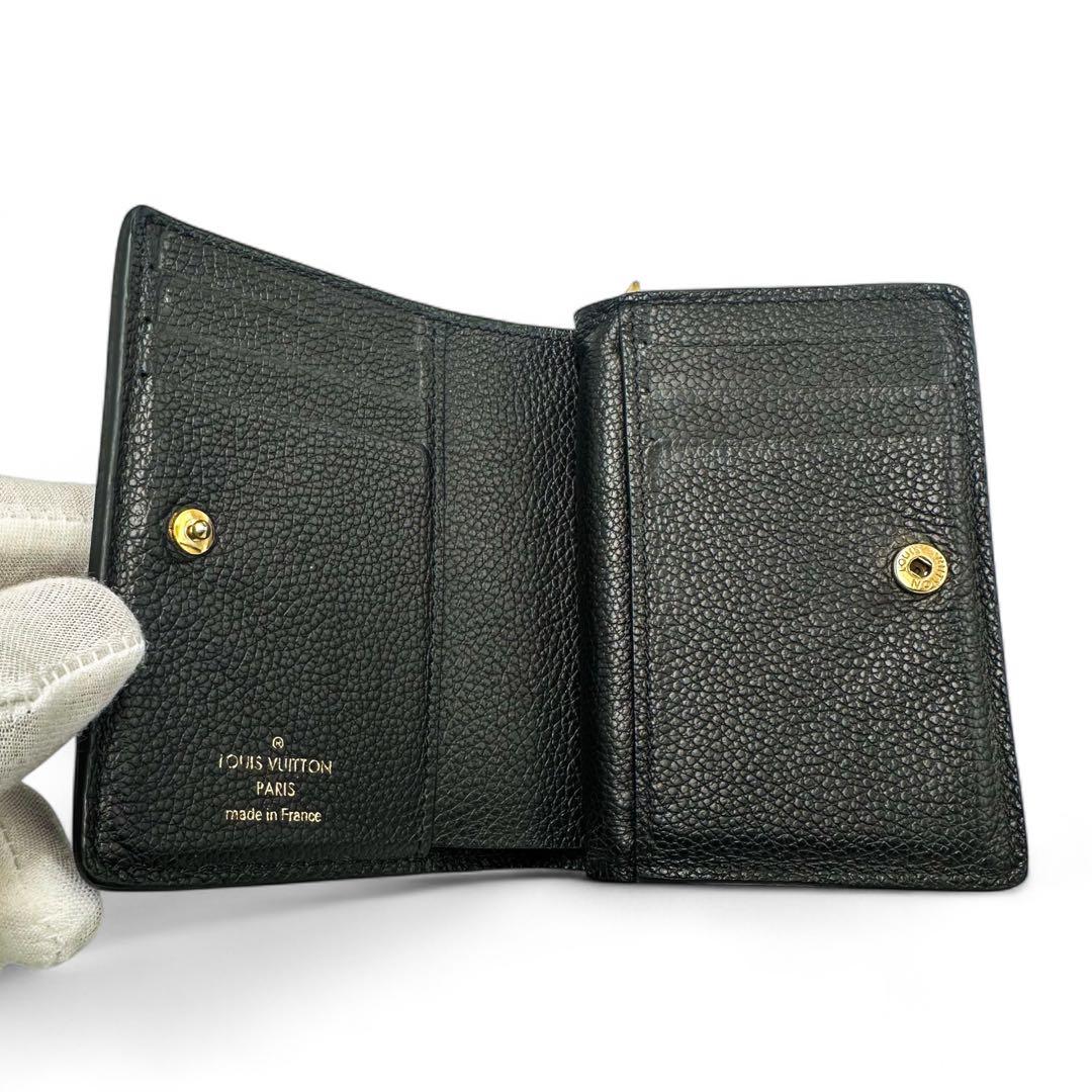 【現行品】ルイヴィトン折り財布 ポルトフォイユ クレア アンプラント ノワール