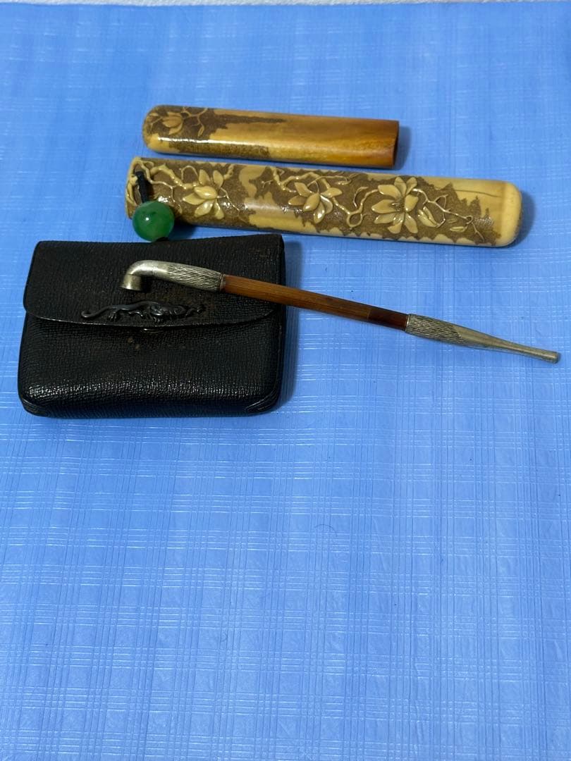 極上 時代物 煙草入れ 提げ物 キセル入れ 煙管 喫煙具 キセル 古道具