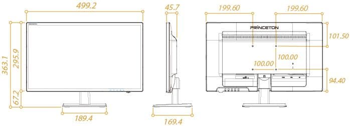 プリンストン 21.5インチ モニター ptfbld-22w 高視野角ワイド液晶