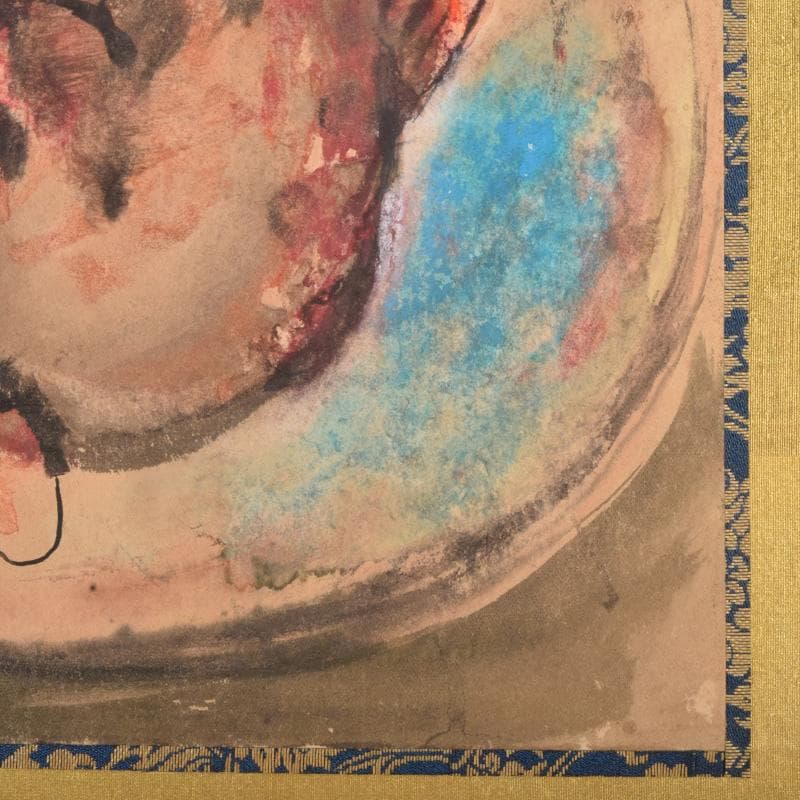 日本画家　篁牛人　水墨画　金魚　額装　M　R9236B