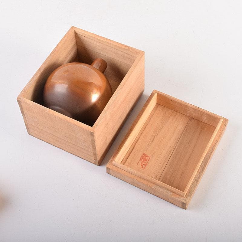 田畑一作造　朱銅　一輪挿し　樫の実　共箱　V　8319