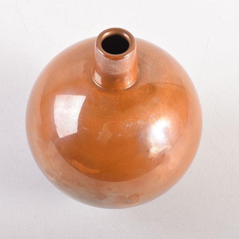 田畑一作造　朱銅　一輪挿し　樫の実　共箱　V　8319