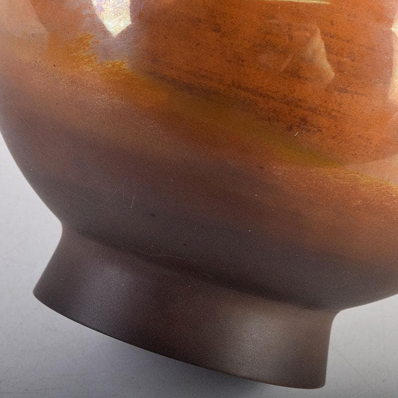 田畑一作造　朱銅　一輪挿し　樫の実　共箱　V　8319